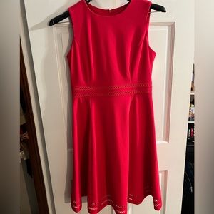 Vibrant Pink Calvin Klein Dress with Detailed Hemline